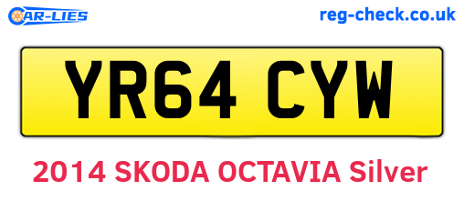 YR64CYW are the vehicle registration plates.