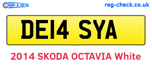 DE14SYA are the vehicle registration plates.