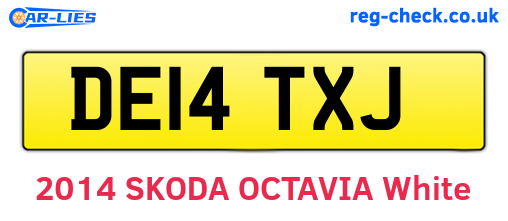 DE14TXJ are the vehicle registration plates.