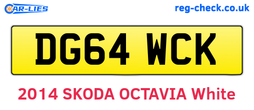 DG64WCK are the vehicle registration plates.