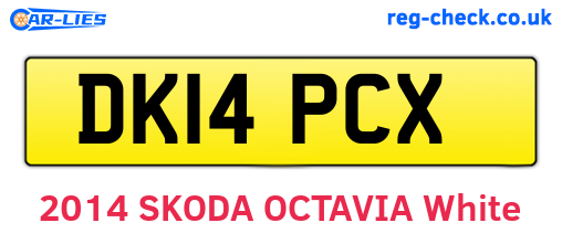 DK14PCX are the vehicle registration plates.