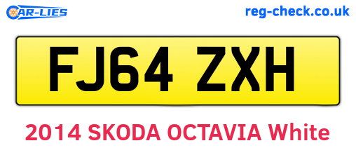 FJ64ZXH are the vehicle registration plates.