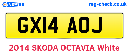 GX14AOJ are the vehicle registration plates.