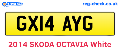 GX14AYG are the vehicle registration plates.