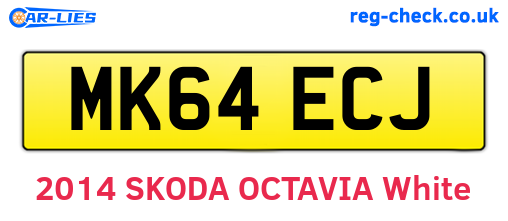 MK64ECJ are the vehicle registration plates.