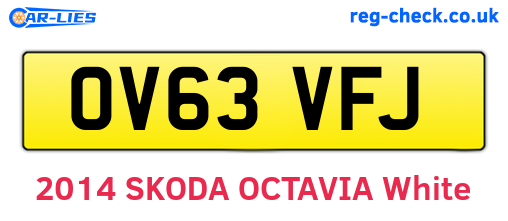 OV63VFJ are the vehicle registration plates.
