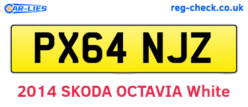 PX64NJZ are the vehicle registration plates.