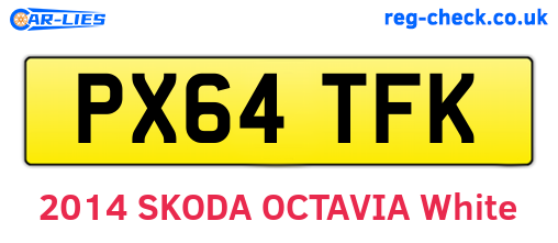 PX64TFK are the vehicle registration plates.