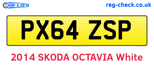 PX64ZSP are the vehicle registration plates.