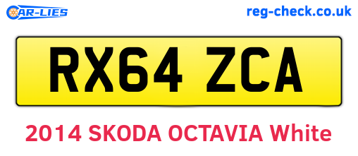 RX64ZCA are the vehicle registration plates.
