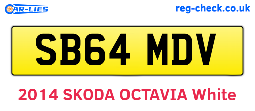 SB64MDV are the vehicle registration plates.