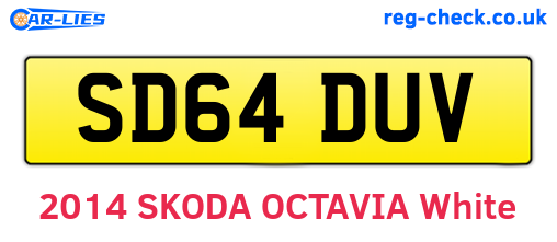 SD64DUV are the vehicle registration plates.