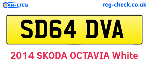 SD64DVA are the vehicle registration plates.