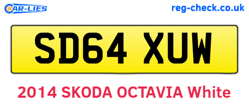 SD64XUW are the vehicle registration plates.