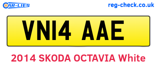 VN14AAE are the vehicle registration plates.