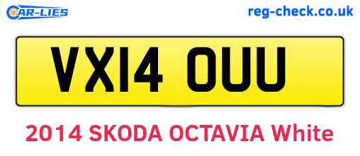 VX14OUU are the vehicle registration plates.