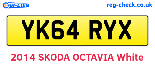 YK64RYX are the vehicle registration plates.