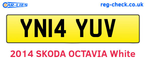 YN14YUV are the vehicle registration plates.