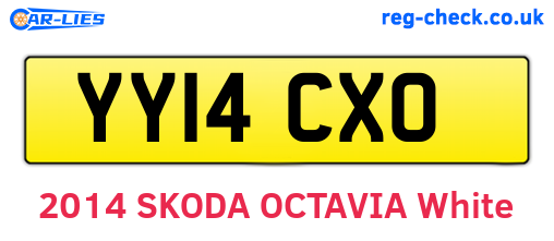 YY14CXO are the vehicle registration plates.