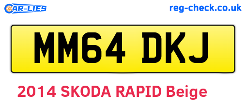 MM64DKJ are the vehicle registration plates.