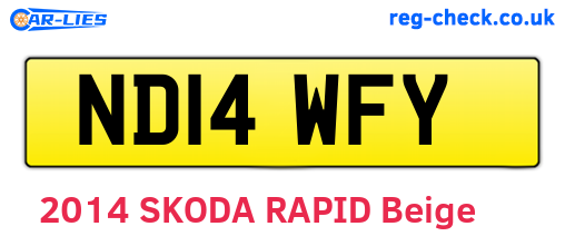 ND14WFY are the vehicle registration plates.