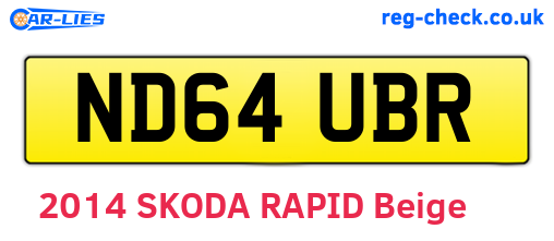 ND64UBR are the vehicle registration plates.