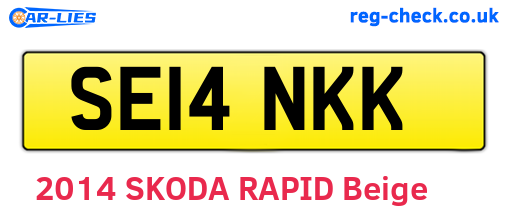 SE14NKK are the vehicle registration plates.