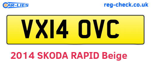 VX14OVC are the vehicle registration plates.