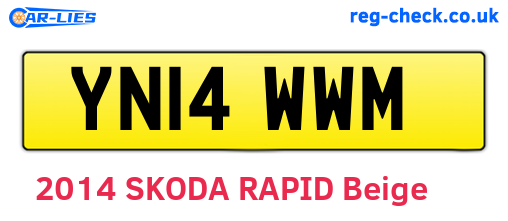 YN14WWM are the vehicle registration plates.