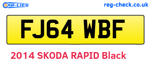 FJ64WBF are the vehicle registration plates.