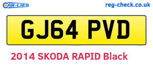 GJ64PVD are the vehicle registration plates.