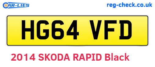 HG64VFD are the vehicle registration plates.