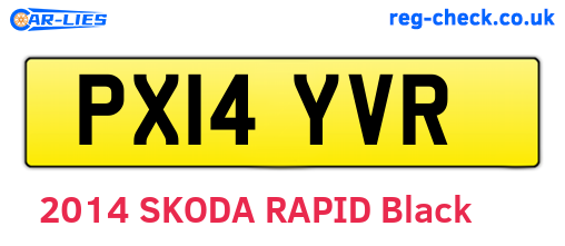 PX14YVR are the vehicle registration plates.
