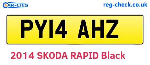 PY14AHZ are the vehicle registration plates.