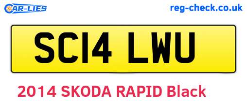 SC14LWU are the vehicle registration plates.