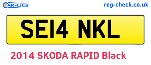 SE14NKL are the vehicle registration plates.