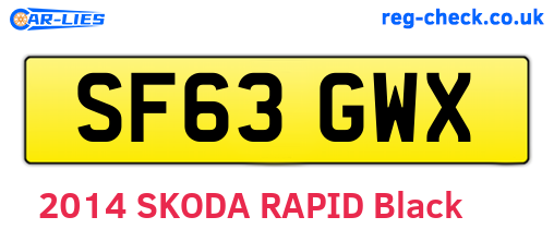 SF63GWX are the vehicle registration plates.