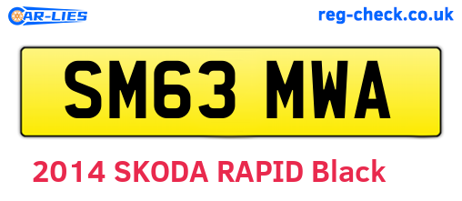 SM63MWA are the vehicle registration plates.