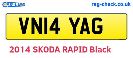VN14YAG are the vehicle registration plates.