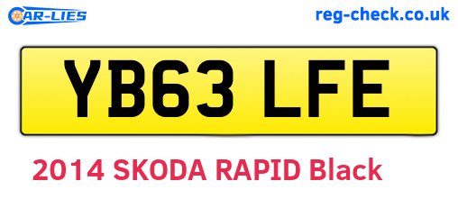 YB63LFE are the vehicle registration plates.