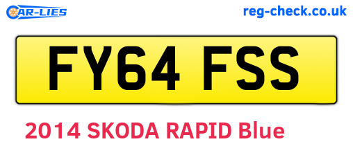 FY64FSS are the vehicle registration plates.