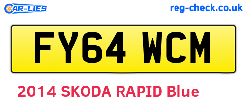 FY64WCM are the vehicle registration plates.