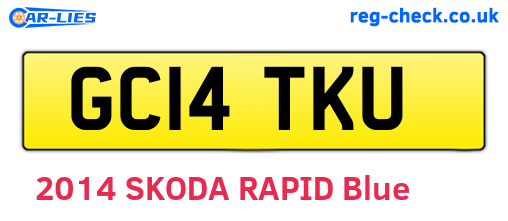 GC14TKU are the vehicle registration plates.