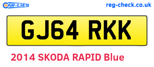 GJ64RKK are the vehicle registration plates.