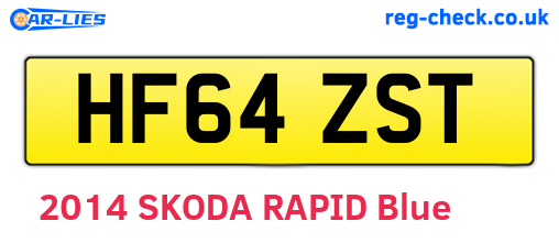HF64ZST are the vehicle registration plates.