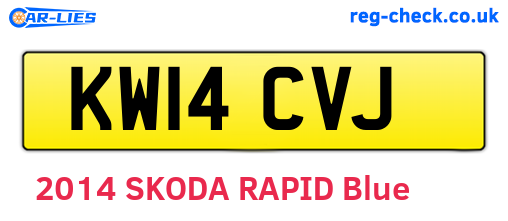 KW14CVJ are the vehicle registration plates.