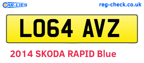 LO64AVZ are the vehicle registration plates.