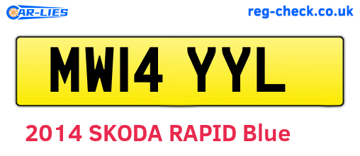 MW14YYL are the vehicle registration plates.