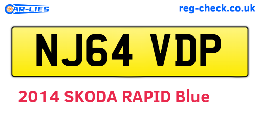 NJ64VDP are the vehicle registration plates.