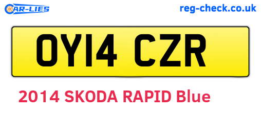 OY14CZR are the vehicle registration plates.